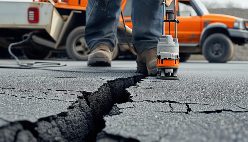 repairing cracks in pavement